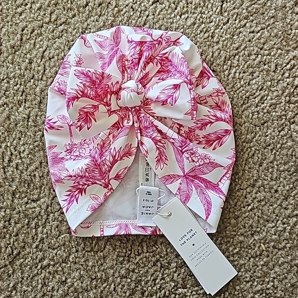 Janie and Jack Flamingo Toile Swim Headwrap 12 24 Months